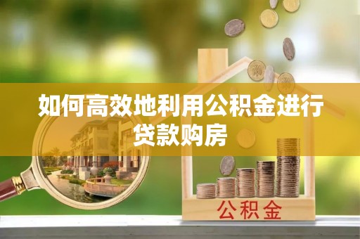 屏东如何高效地利用公积金进行贷款购房